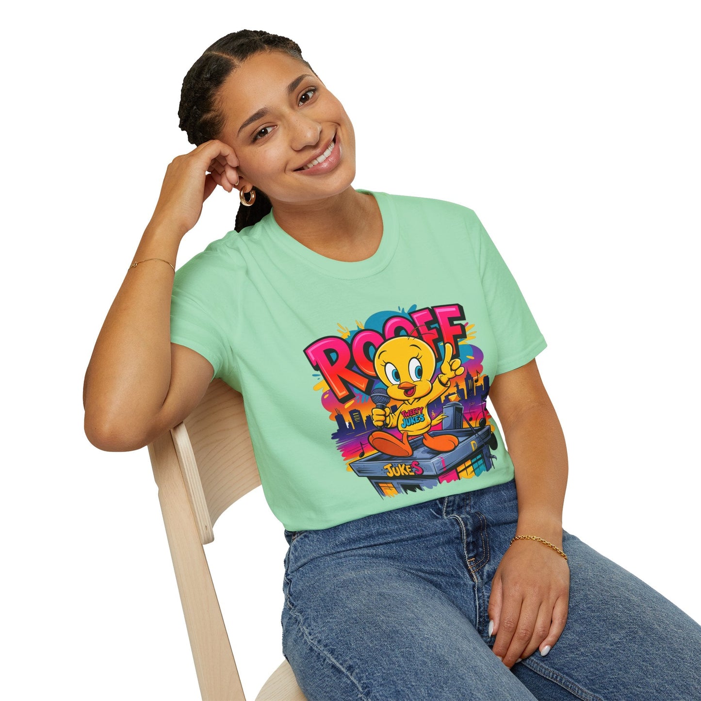 Unisex Cartoon T Shirt With Animation Funny Animals Tee Softstyle Gildan 64000 Cotton