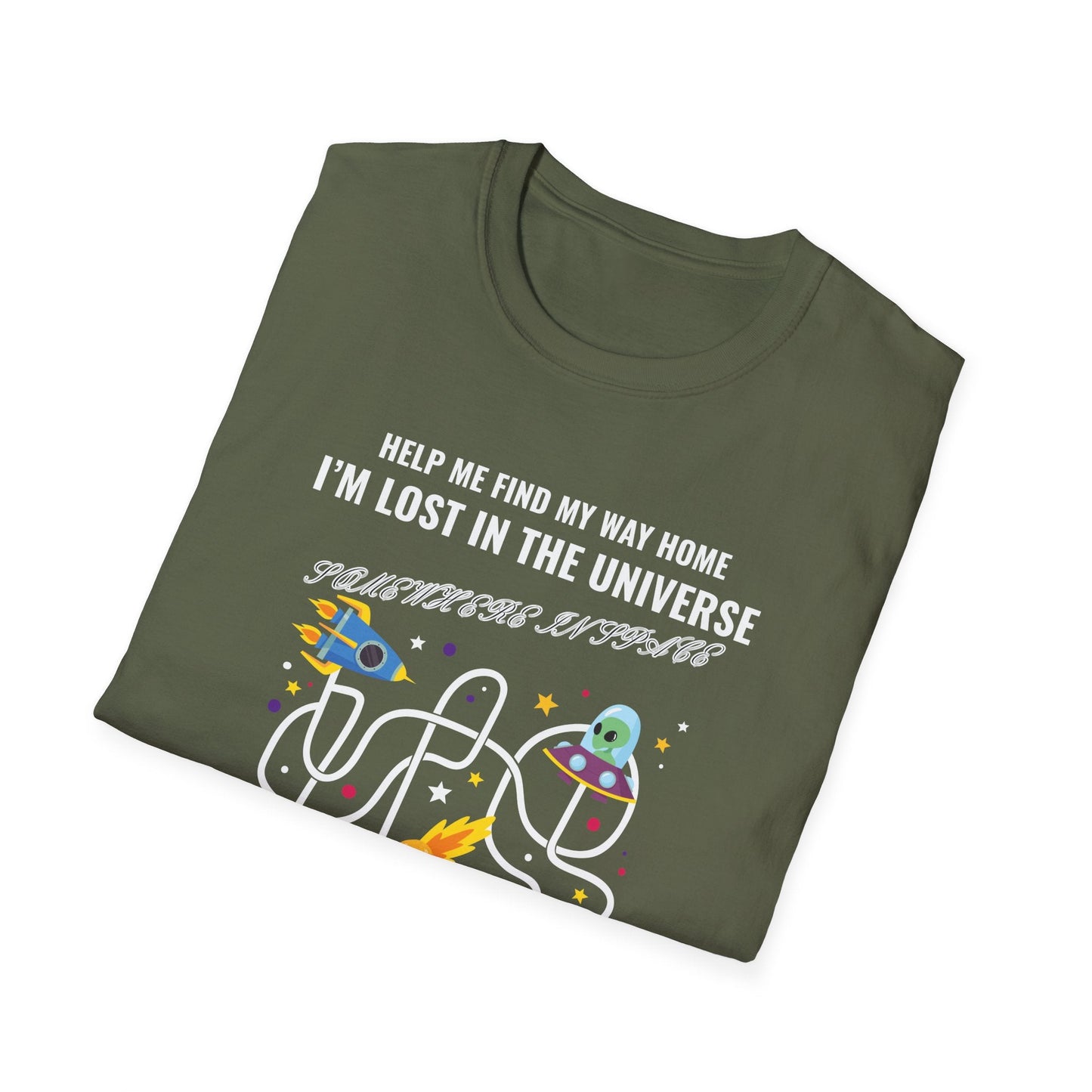 Lost in the Universe Maze TShirt Unisex Cotton Funny Space Puzzle Tee