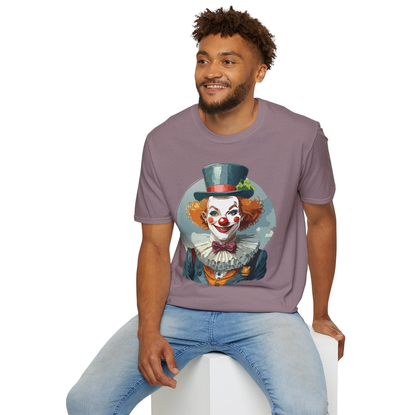 Unisex Clown Shirt Funny Man Circus Design Hundred Percent Ring Spun Cotton Gildan Softstyle Tee