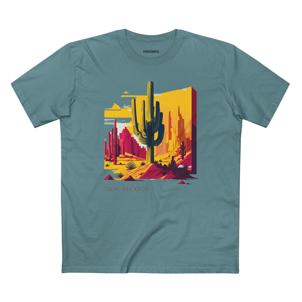 New Mexico Desert Scene T-Shirt | Saguaro Cactus Southwestern Landscape