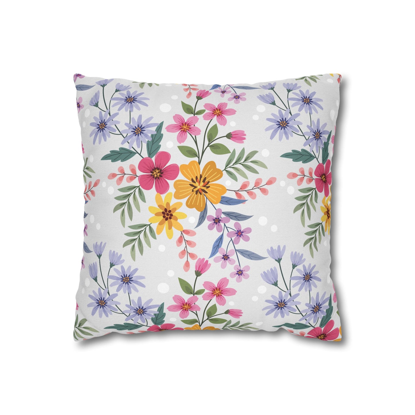 Funda de almohada de poliéster con diseño floral