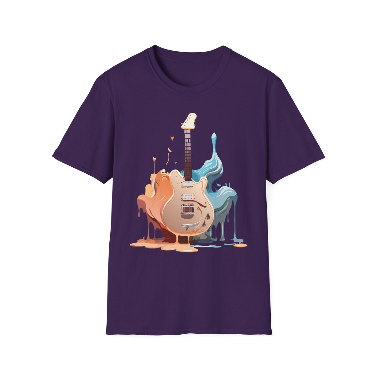 Liquid Paint Electric Guitar T-Shirt | Music Art, Colorful Guitar Tee
