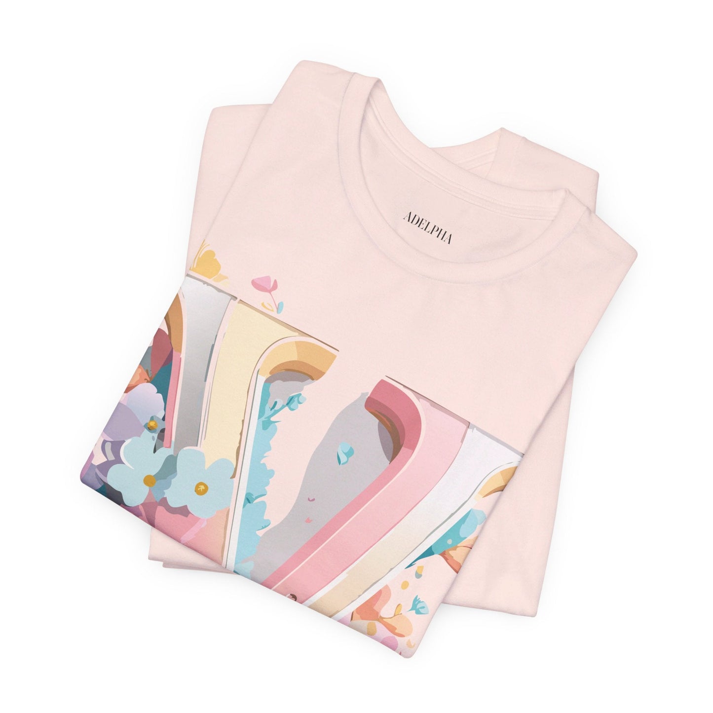 Adelpha Letter V Shirt Graphic Tee Unisex Jersey Short Sleeve Vintage Inspired Design