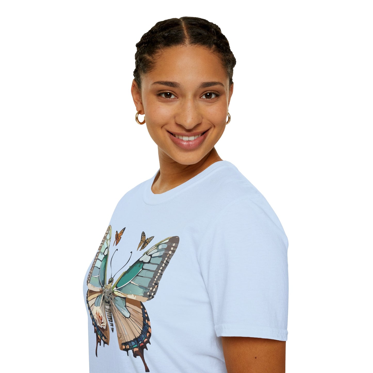 Butterfly Shirt Unisex T Shirt Monarch Print Softstyle Premium Gildan 64000 Cotton Tee