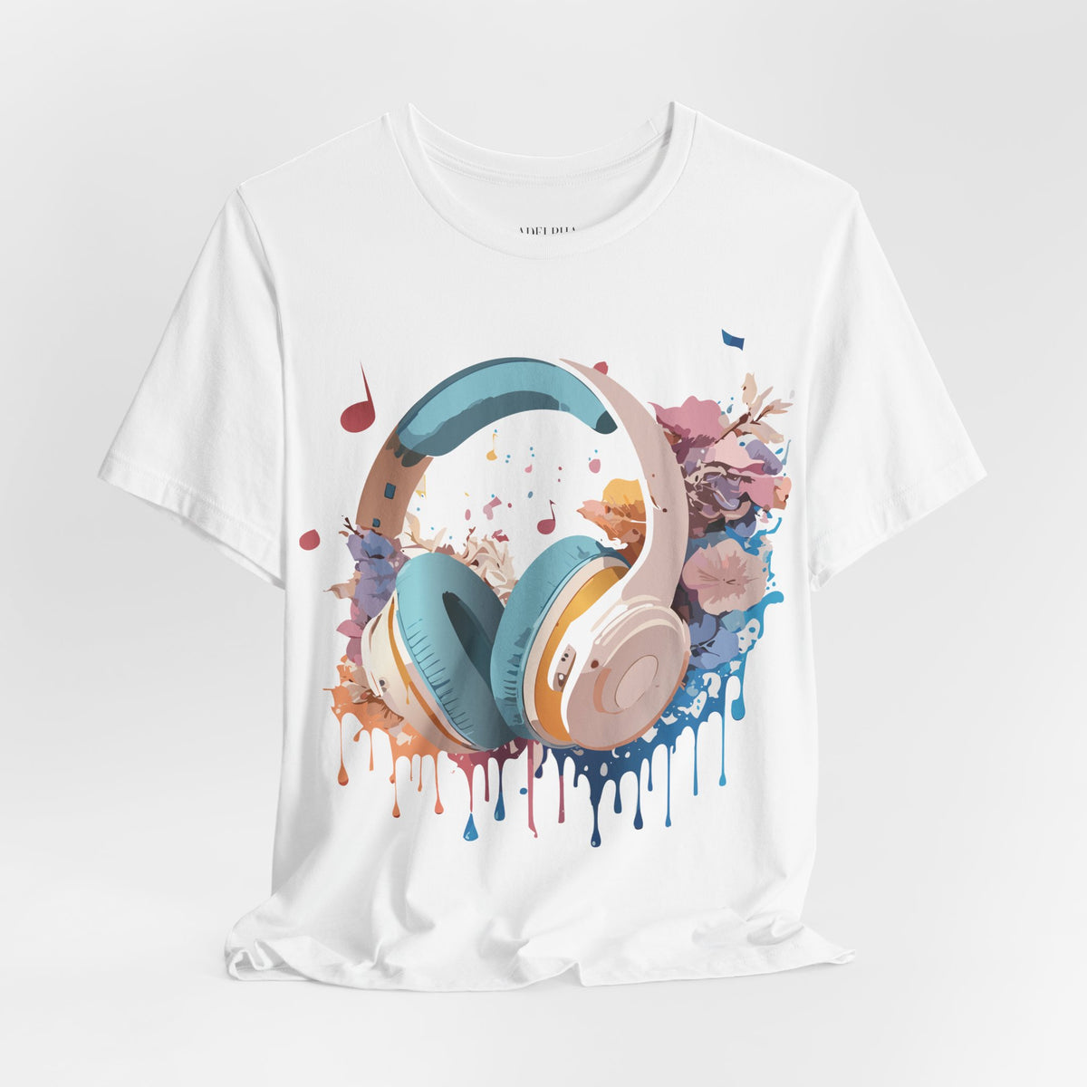 Music Graphic Unisex Cotton Bella+Canvas Tee with Art Design m166