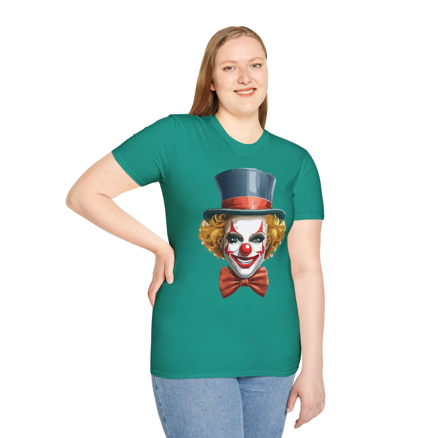 Clown Shirt T Shirt With Clown Funny Man Circus Shirt Scary Man Tee Unisex Gildan Softstyle 64000