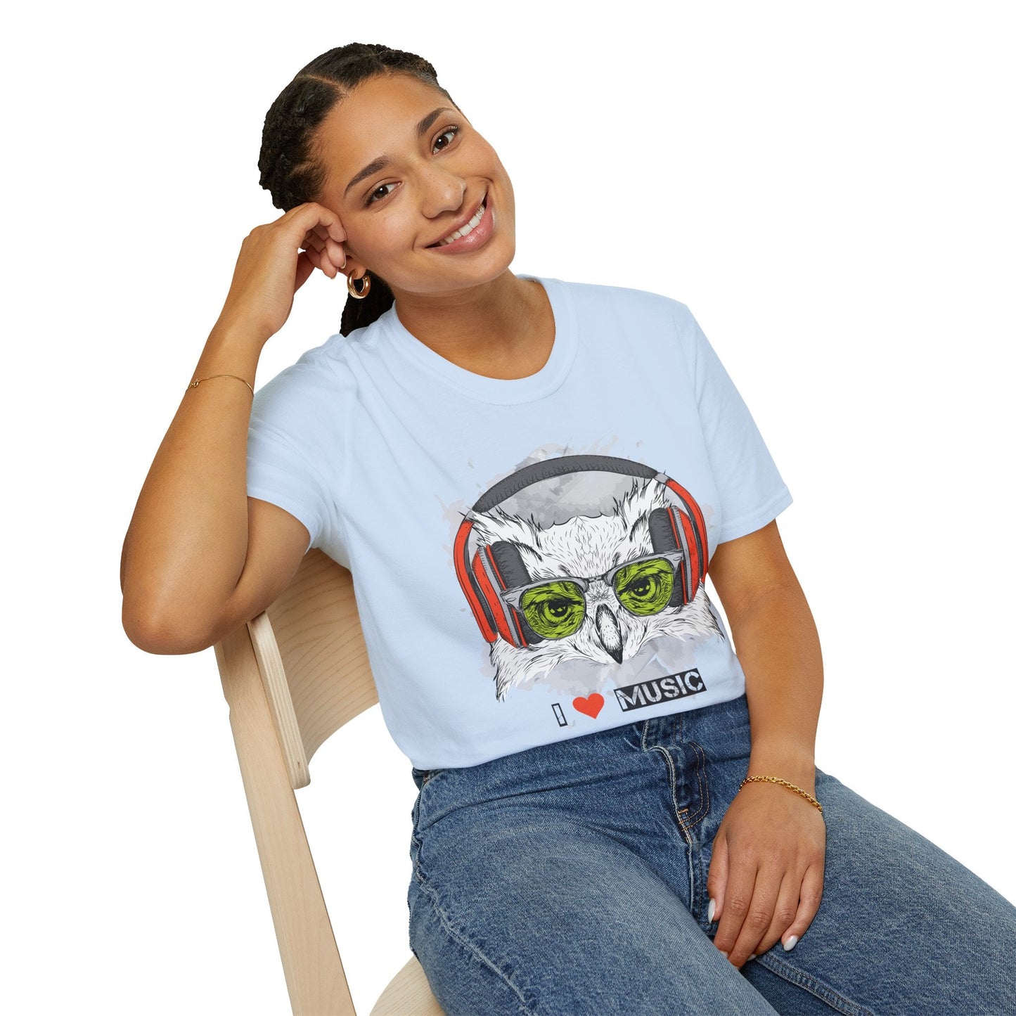 I Love Music Animals Shirt Unisex Tee With Headphones Graphic Design For Music Lovers