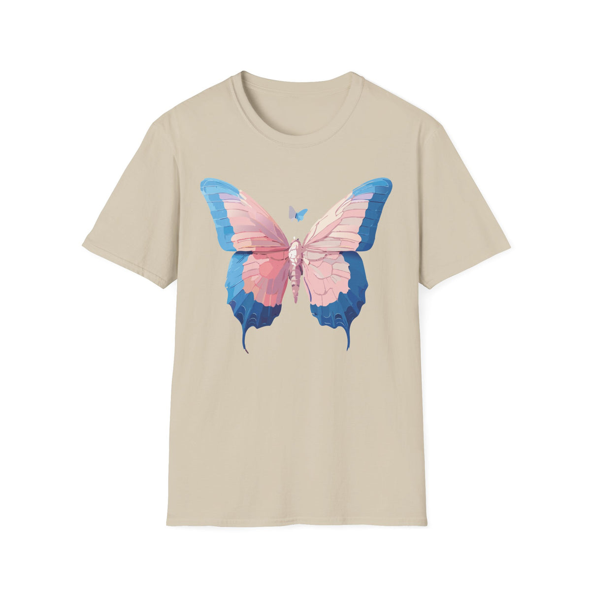 Butterfly Graphic T-Shirt — Pastel Pink & Blue Wing Graphic Tee Unisex 100 Cotton Gildan T-Shirt