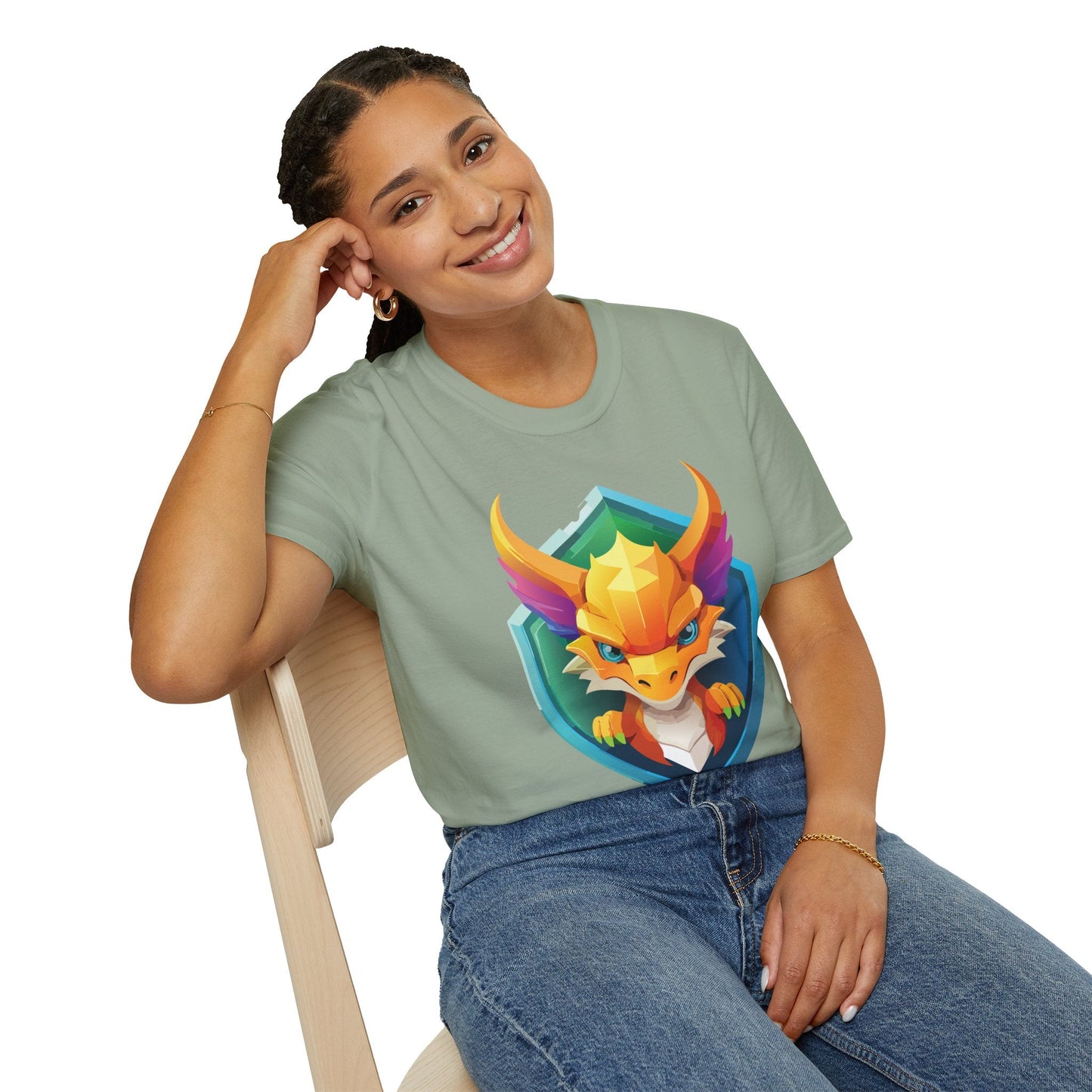 Dragon T Shirt Unisex Dragon Graphic Tee With Animal Design Soft Cotton Gildan Softstyle 64000