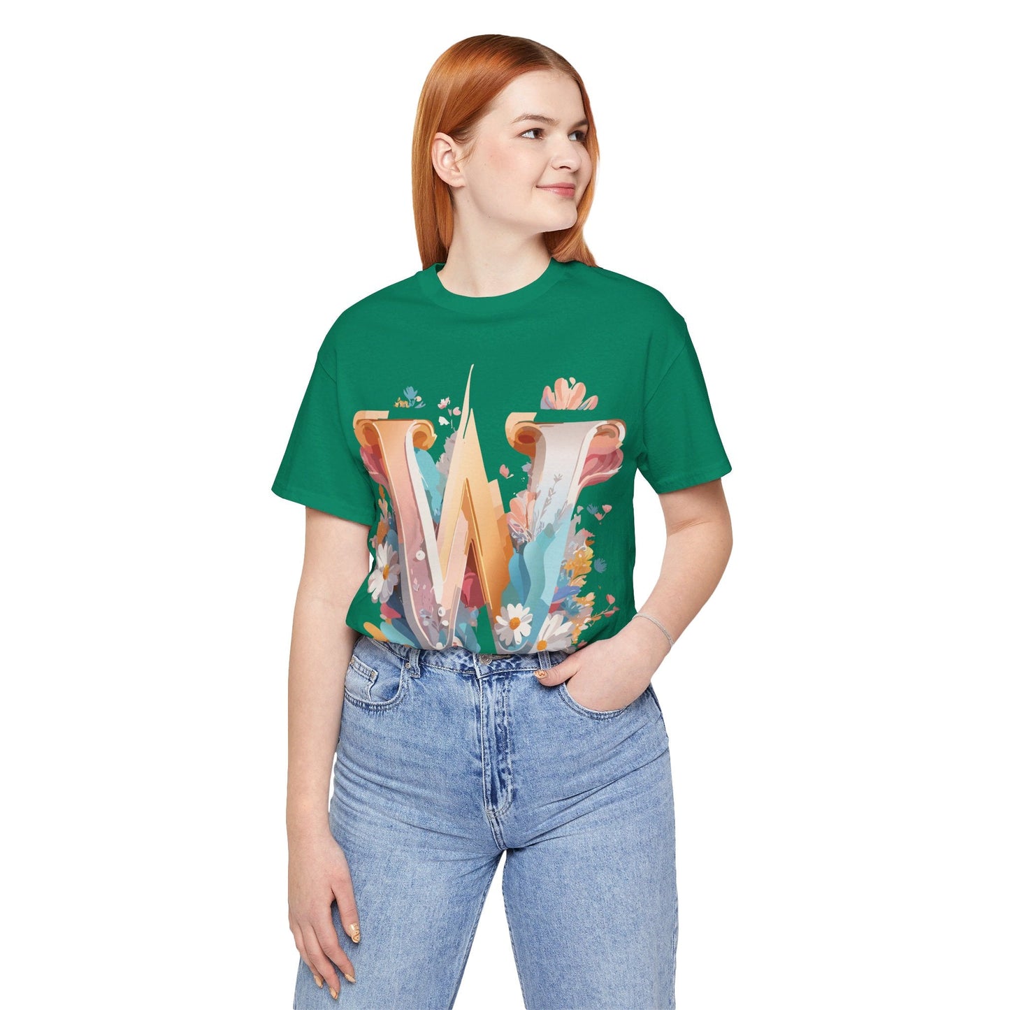 Letter W Shirt Unisex Graphic Tee By Adelpha Vintage Inspired Art Short Sleeve Collection
