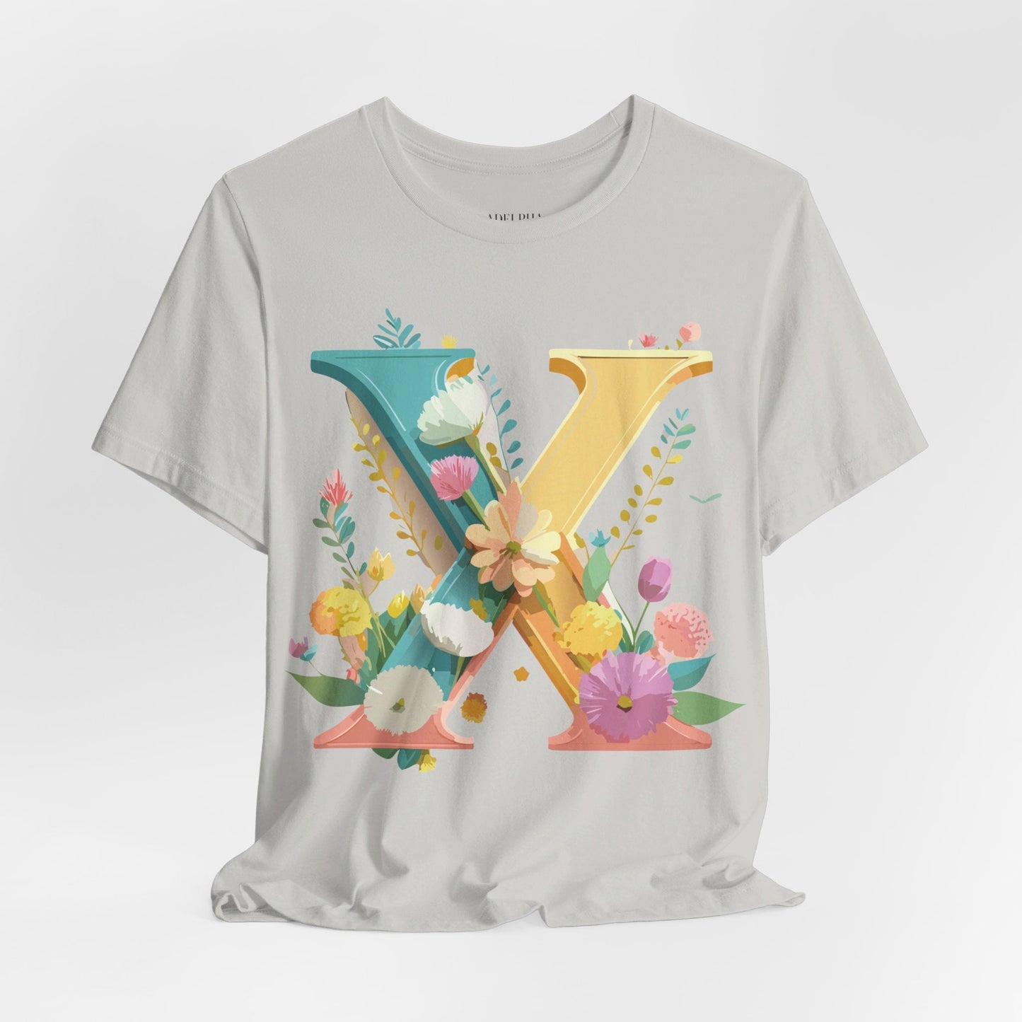 Letter X Shirt Unisex Graphic Tee Premium Vintage Inspired Adelpha Artwork Short Sleeve