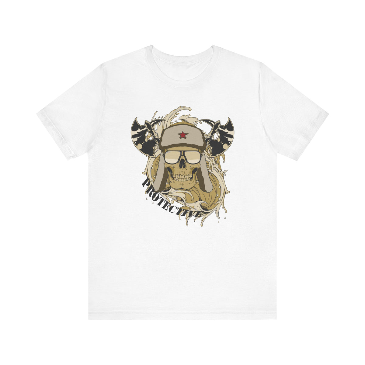 Viking Skull Graphic with Horned Helmet T-Shirt Captain Design Unisex Cotton Tee Art-41