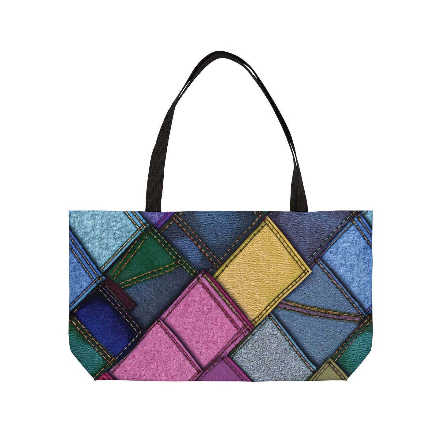 Denim Print Yoga Bag High-Quality 100% Spun Polyester 24x13 Canvas Gym Bag 29-2