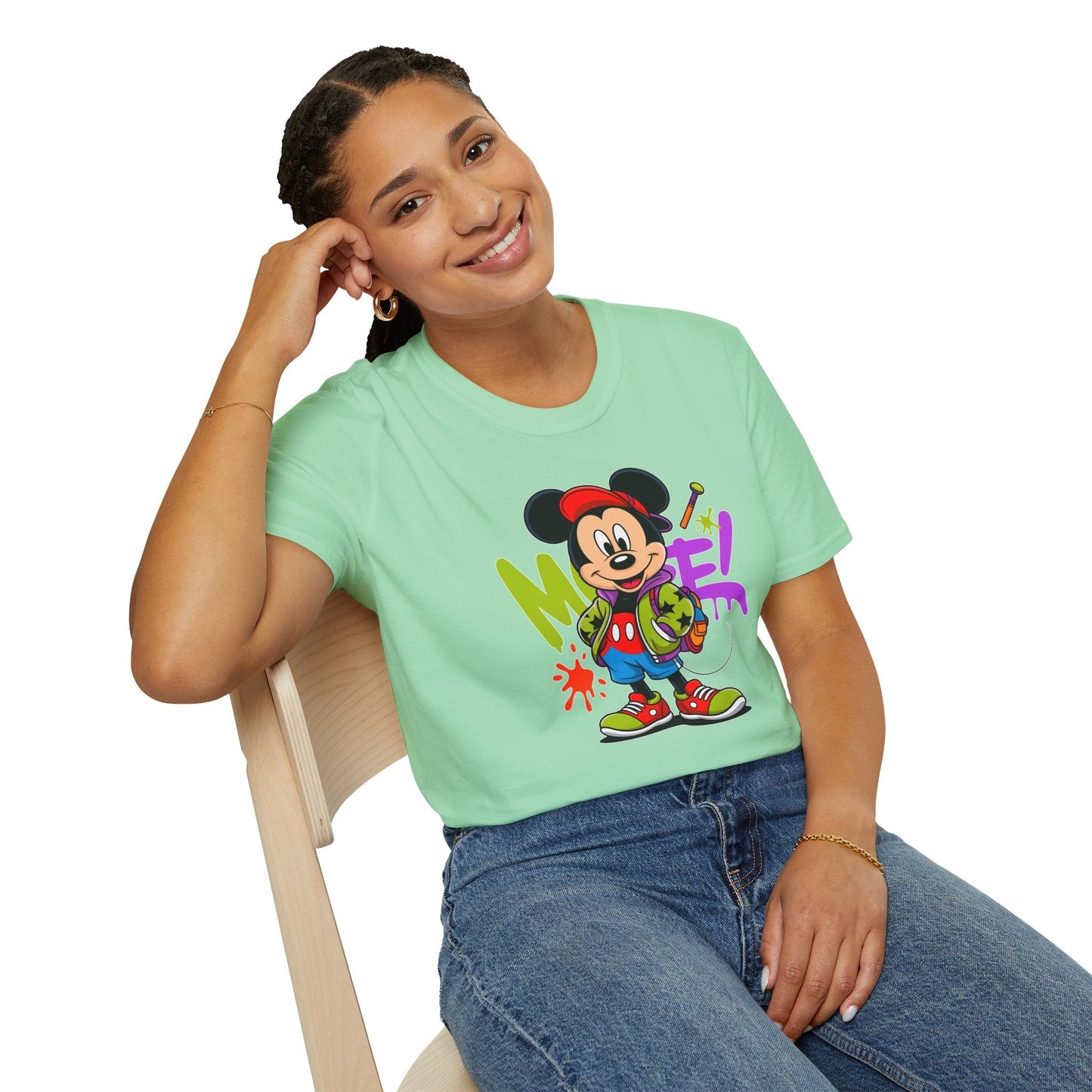 Unisex Cartoon T Shirt with Animation Design Funny Animals Tee Gildan Softstyle 64000