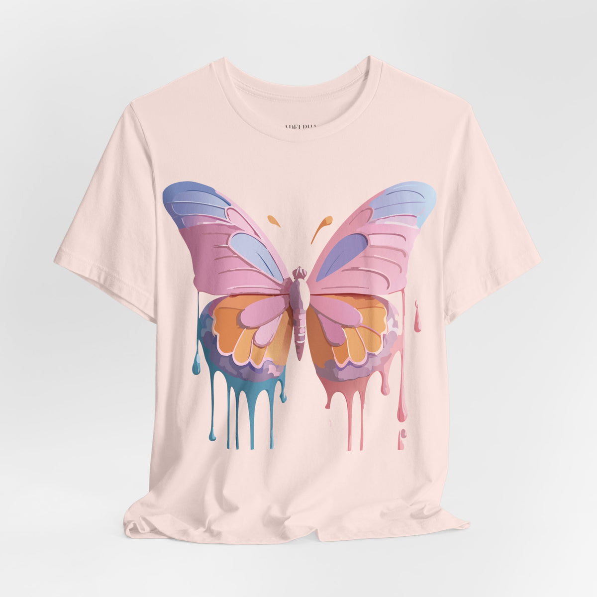 Butterfly Graphic Unisex Cotton Bella+Canvas Tee with Floral Art Design m06