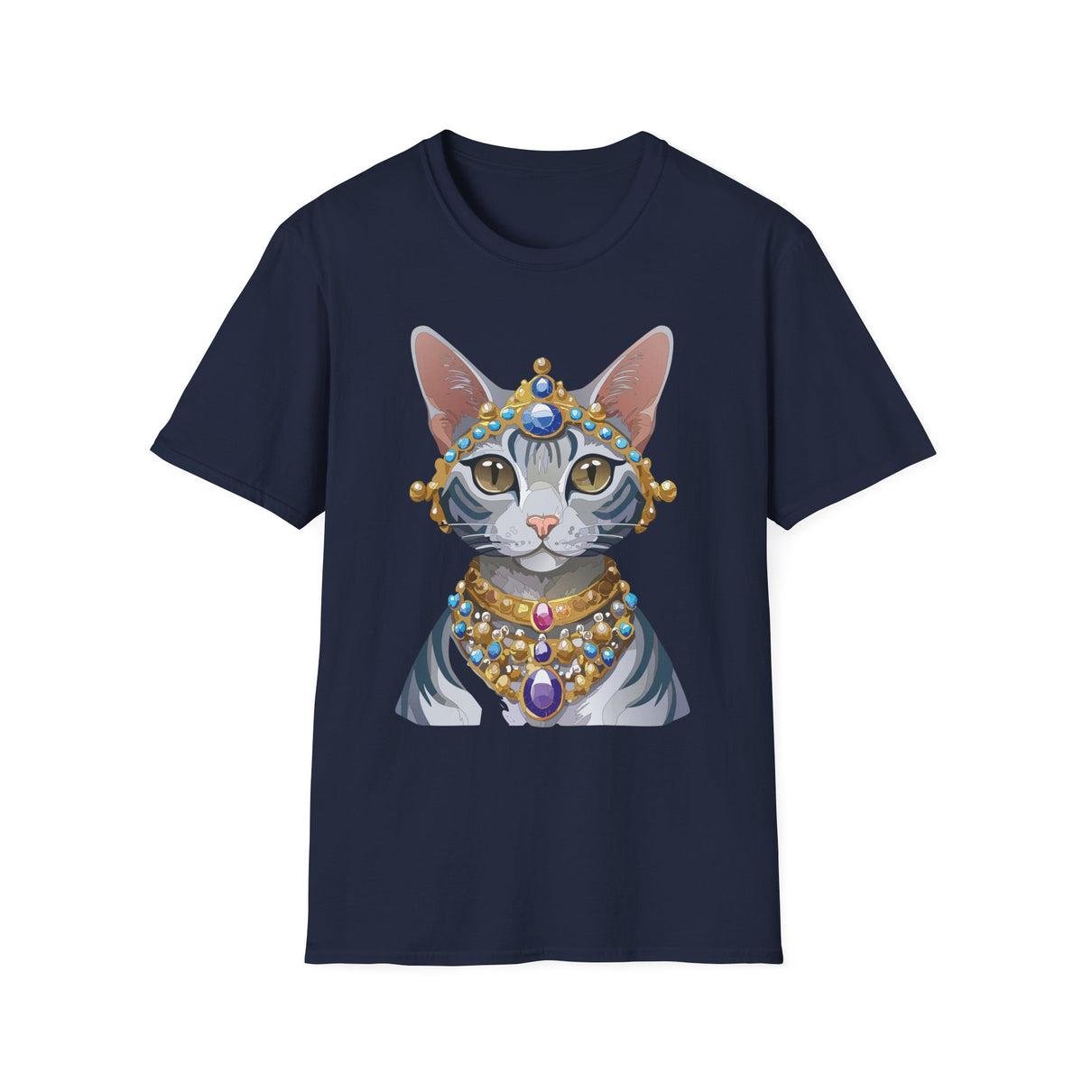 Regal Jewel-Studded Cat Tee | Cat T-Shirt