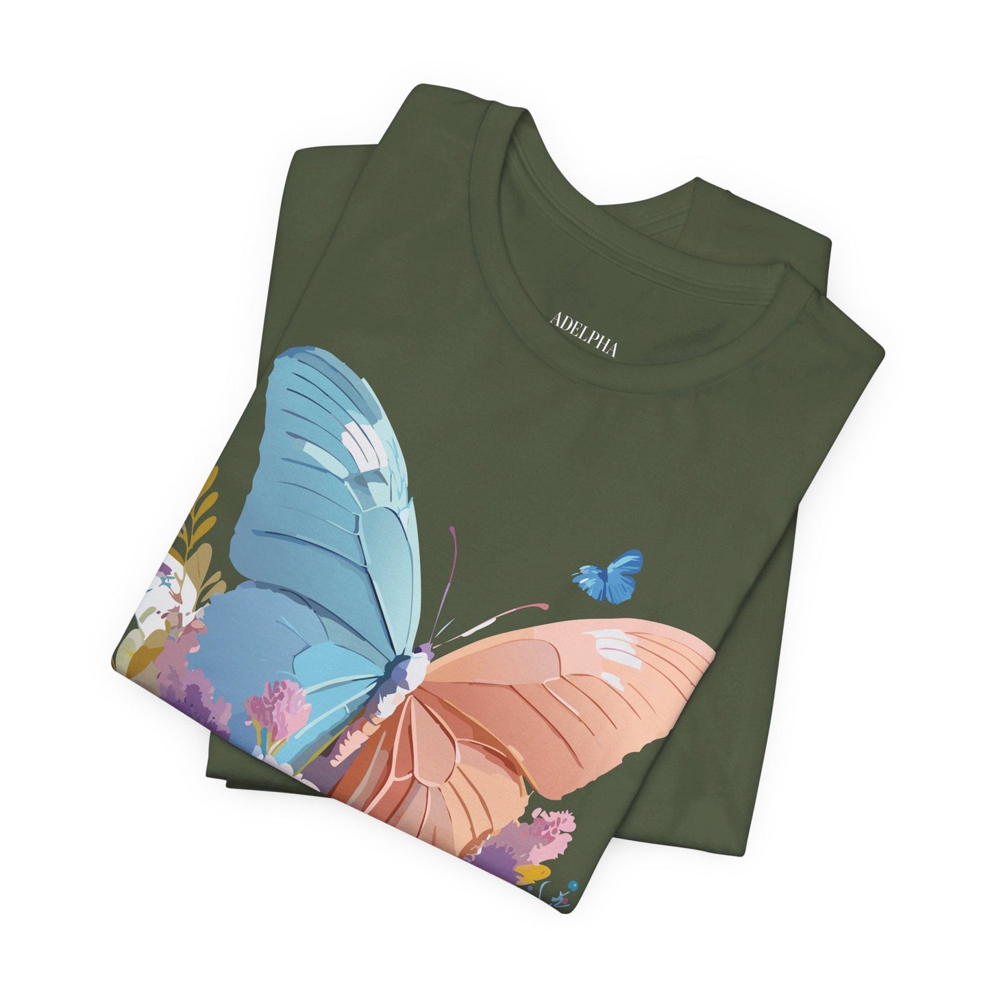 Butterfly Graphic Unisex 100 Cotton Lightweight Vintage Floral Design Jersey Tee 3