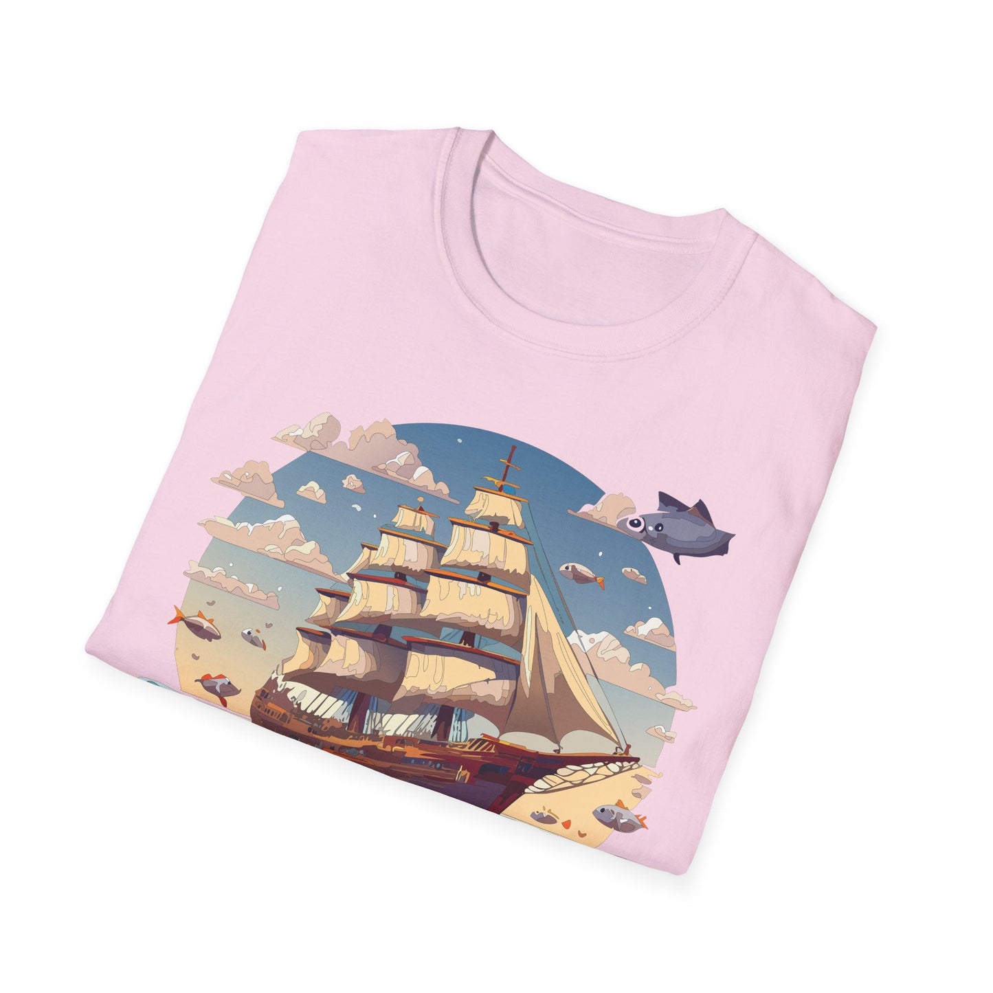 Nautical Ship Frigate Vessel T Shirt Unisex Premium Softstyle Cotton Tee Gildan 64000