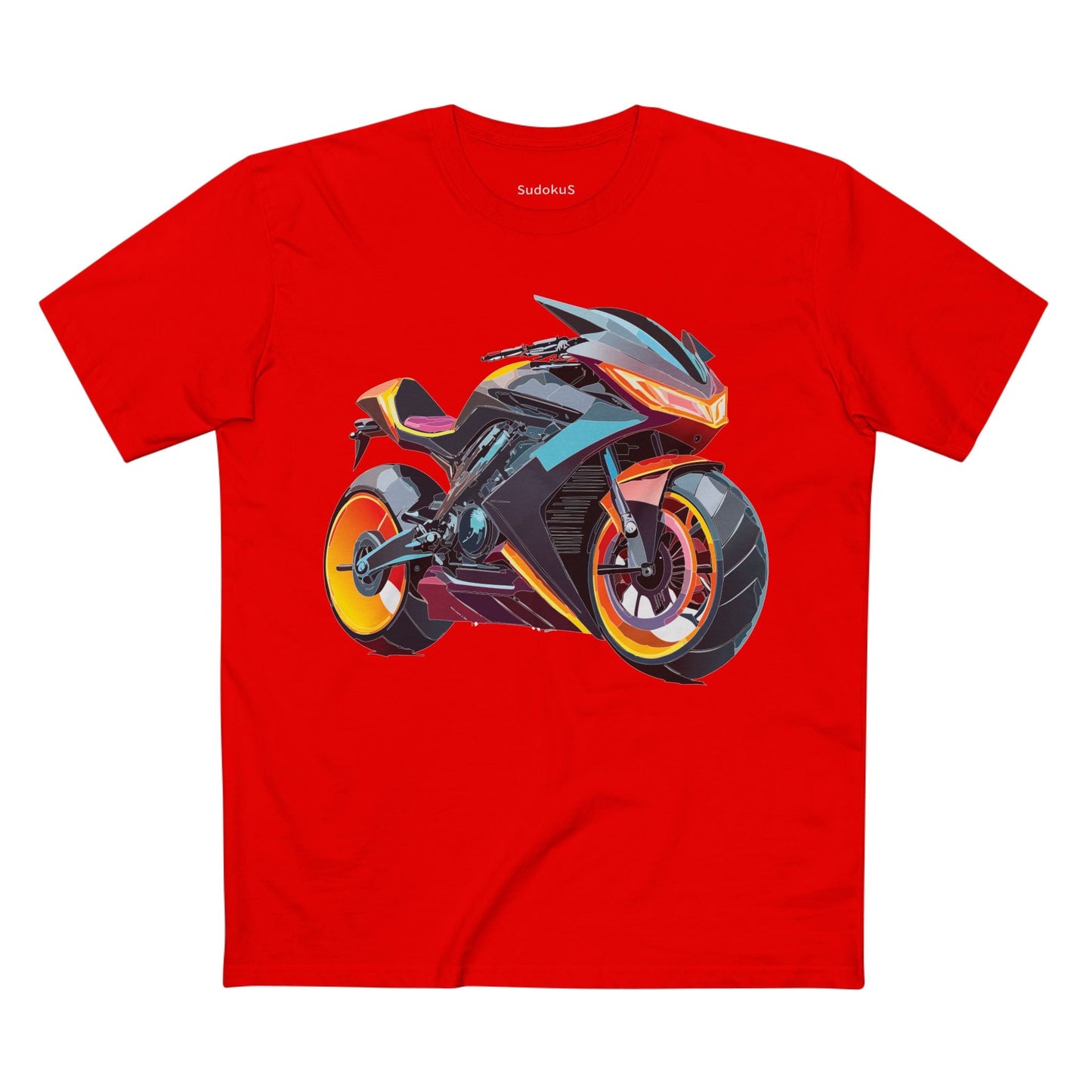 Moto Bike Graphic Unisex 100 Cotton Staple Tee 17