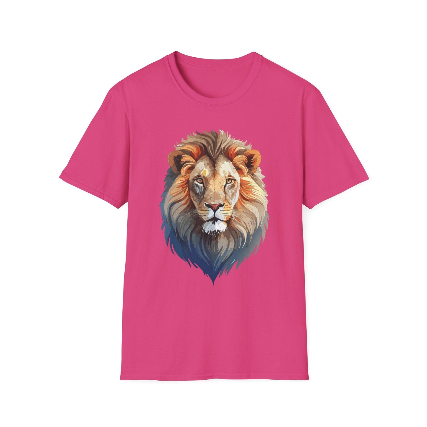 Gildan Softstyle Lion Print T Shirt Floral Tee For Unisex Everyday Comfort