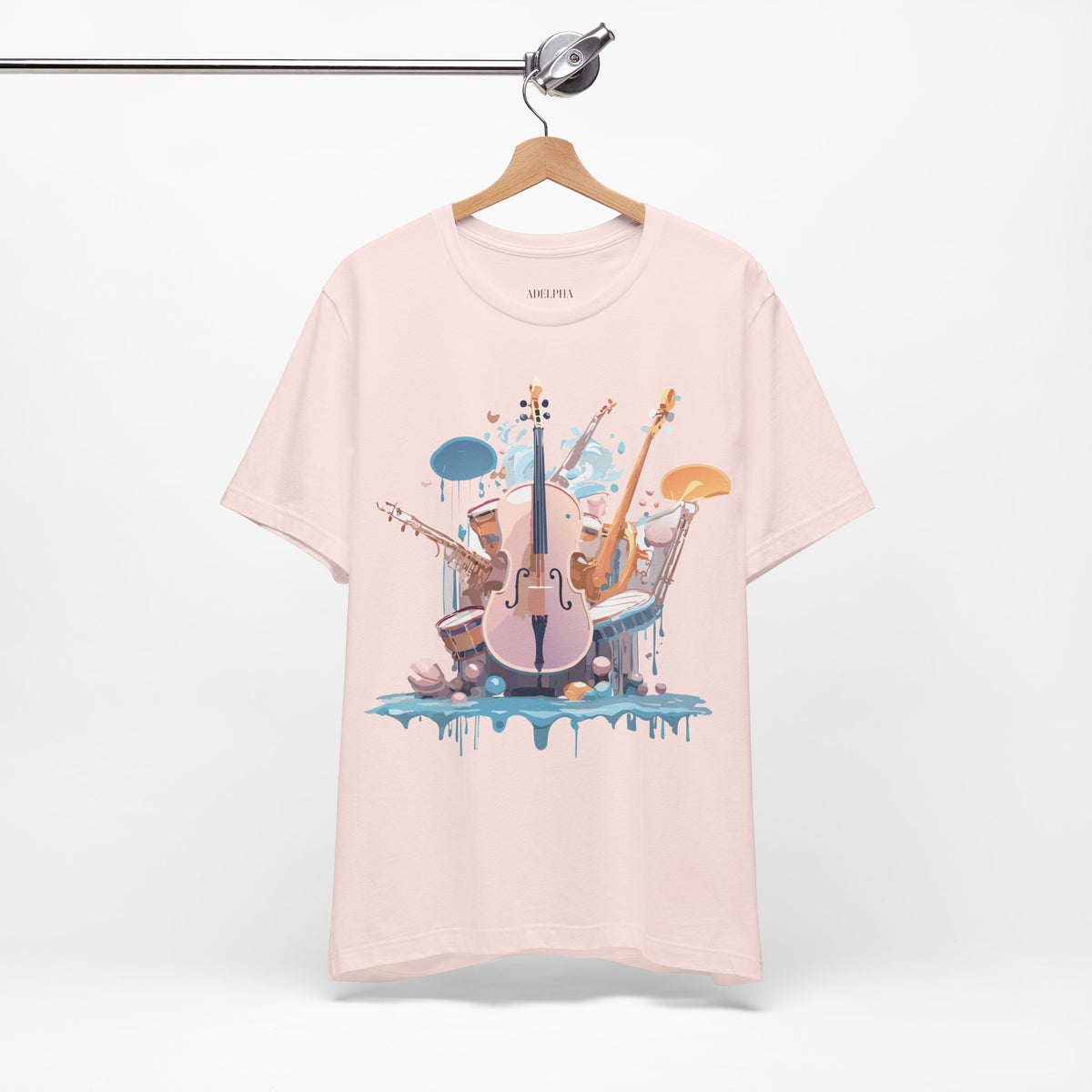 Music Graphic Unisex Cotton Bella+Canvas Tee with Art Design n161