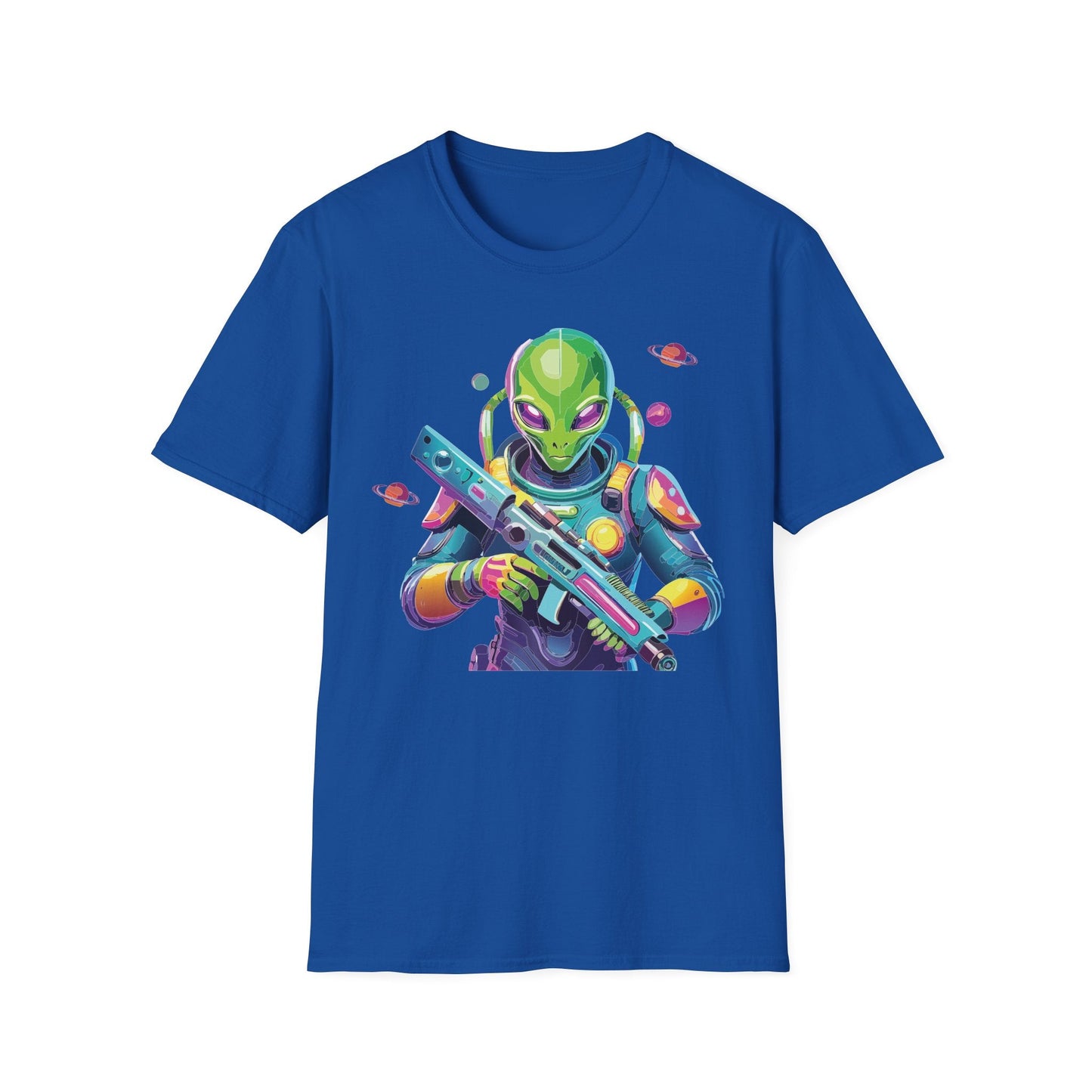 Alien Graphic Unisex Cotton Softstyle UFO Artwork Tee 8