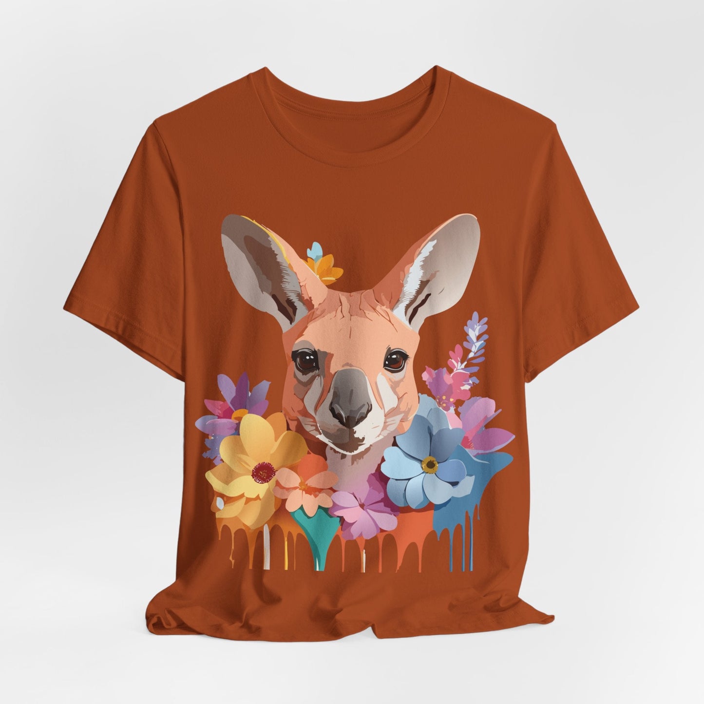 Adelpha Unisex Graphic Tee Kangaroo Art Design Short Sleeve Shirt Premium Vintage Inspired Comfort