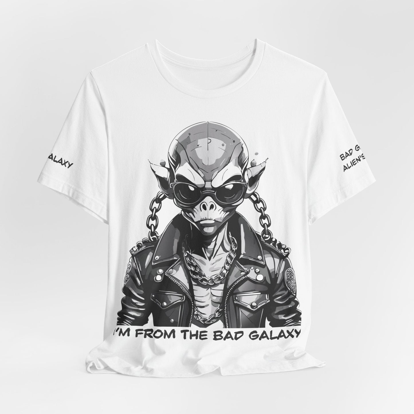Tee Shirt With Alien From Bad Galaxy Made To Order 100 Percent Cotton Eco Friendly Inks USA
