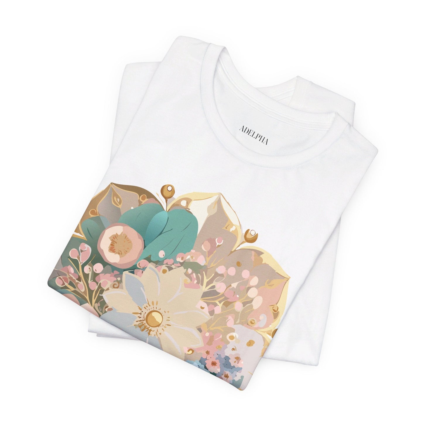 Mandala Shirt Graphic Tee Unisex Jersey Short Sleeve Adelpha Art Design Vintage Inspired Artwork