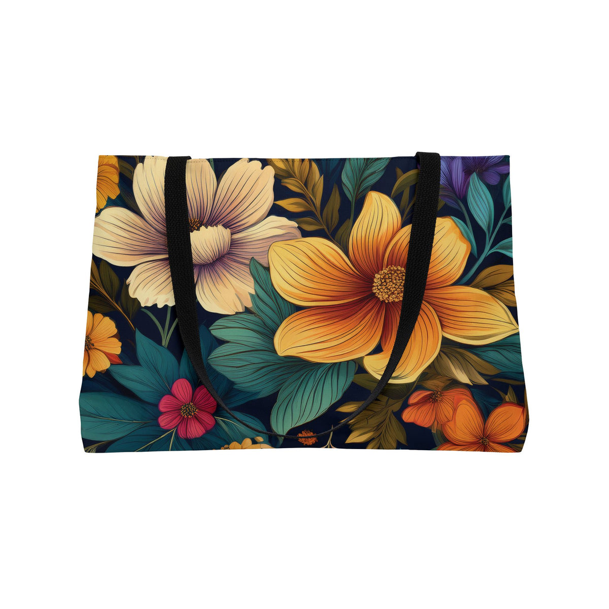 Floral Print Poly Canvas Weekender Bag 1