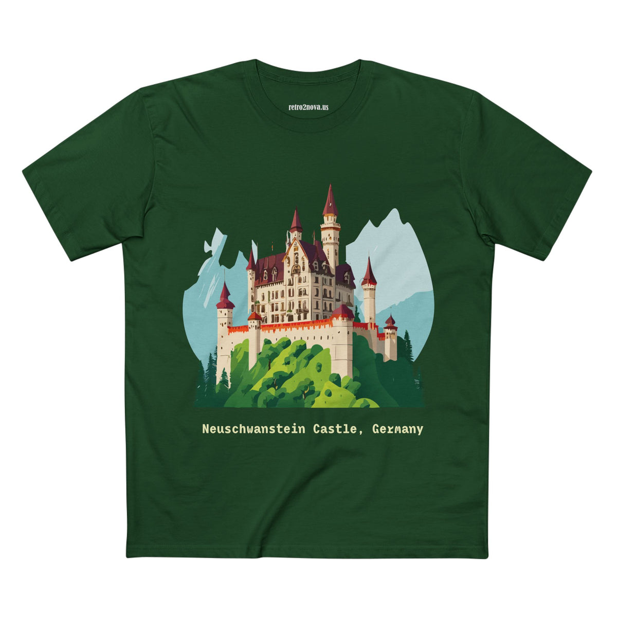 Neuschwanstein Castle Illustration T-Shirt | Germany Travel Souvenir