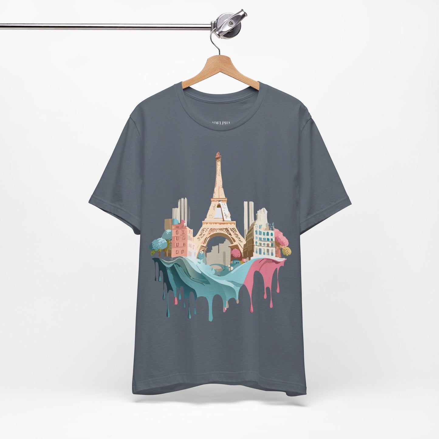 Paris Tourist Graphic Tee Unisex Jersey Short Sleeve Art Design By Vintage Inspired