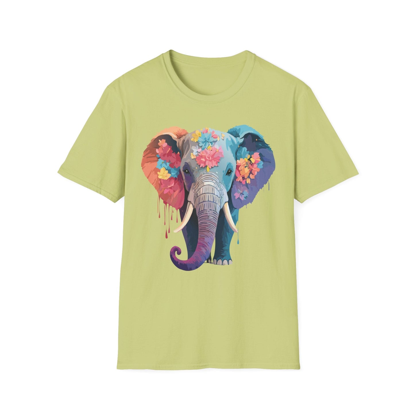 Unisex Elephant T Shirt Gildan SoftStyle 64000 100 Percent Ring Spun Cotton Tee Shirt