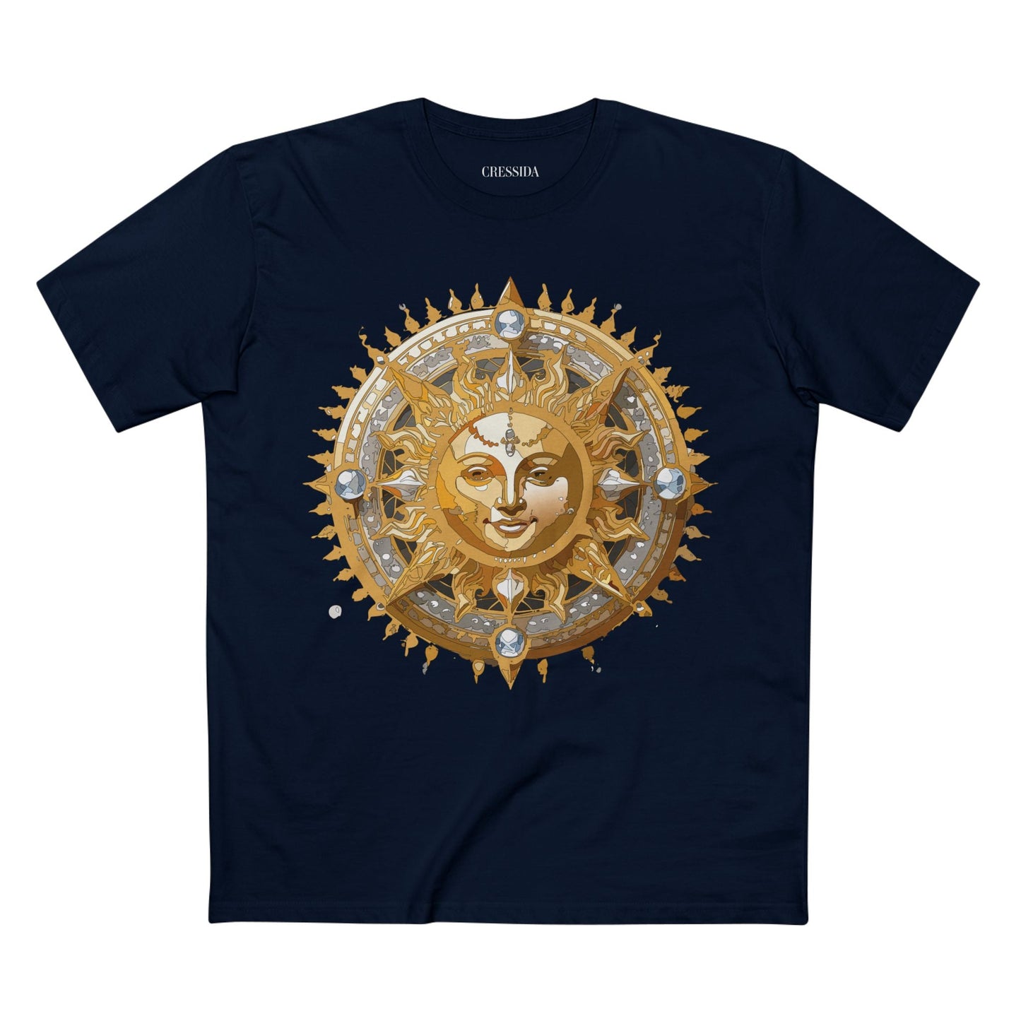 Gold Sun Graphic Unisex 100 Cotton T-Shirt with Golden Art Design 10