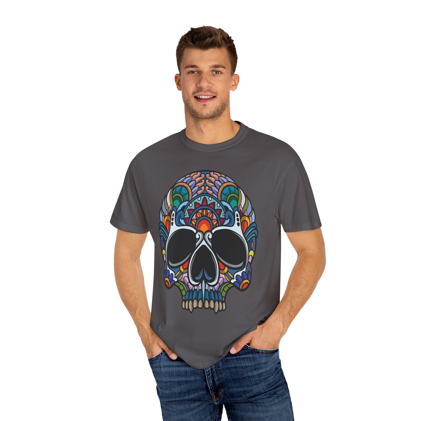 Unisex Cotton Tee Shirt with Skull