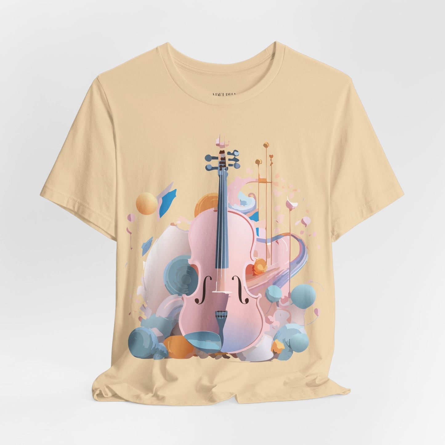 Music Graphic Unisex 100 Cotton Vintage Art with Musical Elements Tee 16