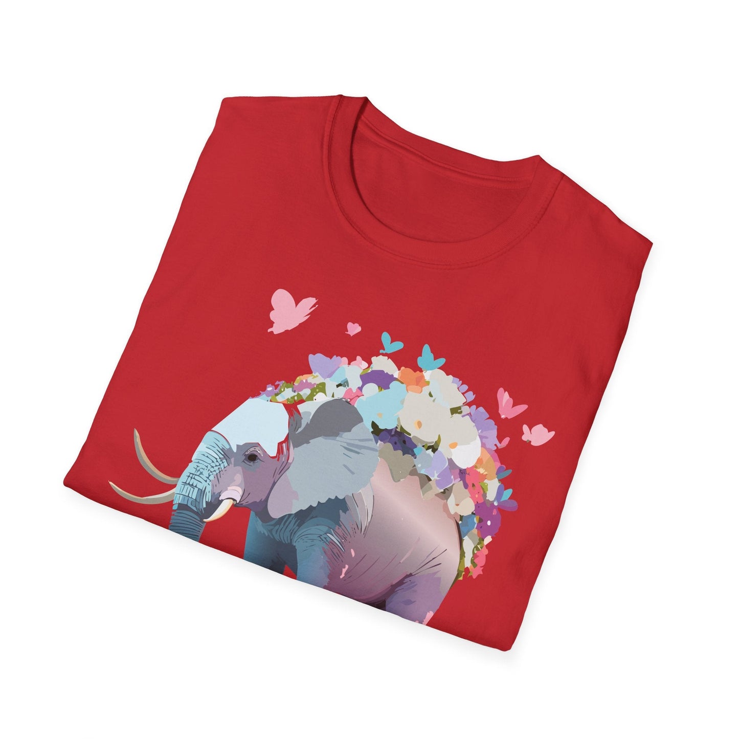 Elephant Graphic T Shirt Unisex Cotton Softstyle Tee Gildan 64000 Elephant Design For Animal Lovers