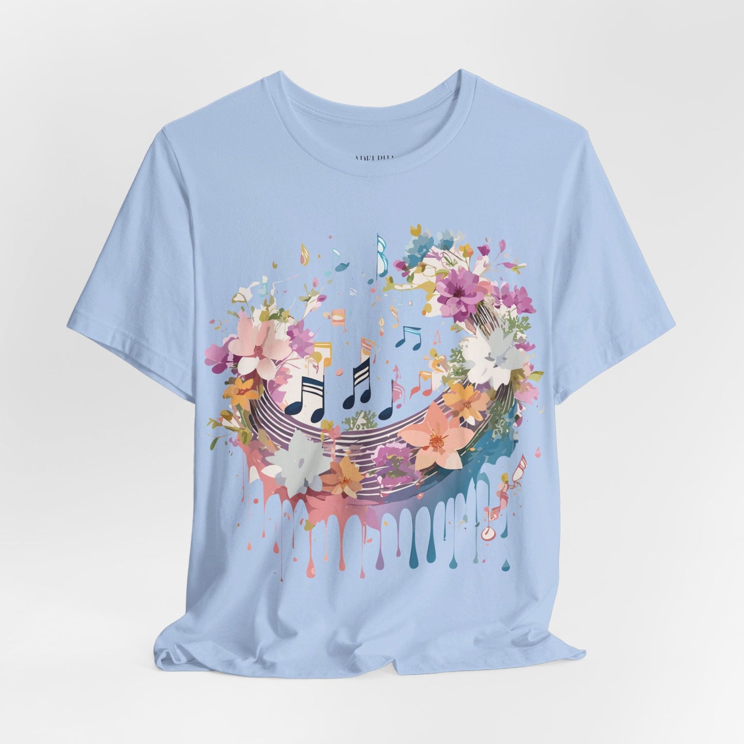 Music Graphic Unisex 100 Cotton Vintage Art with Musical Elements Tee 114