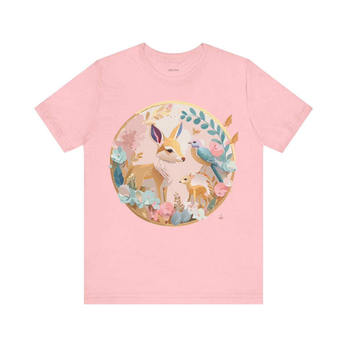 Medallion Graphic Unisex Cotton Bella+Canvas Tee with Floral Art Design m54