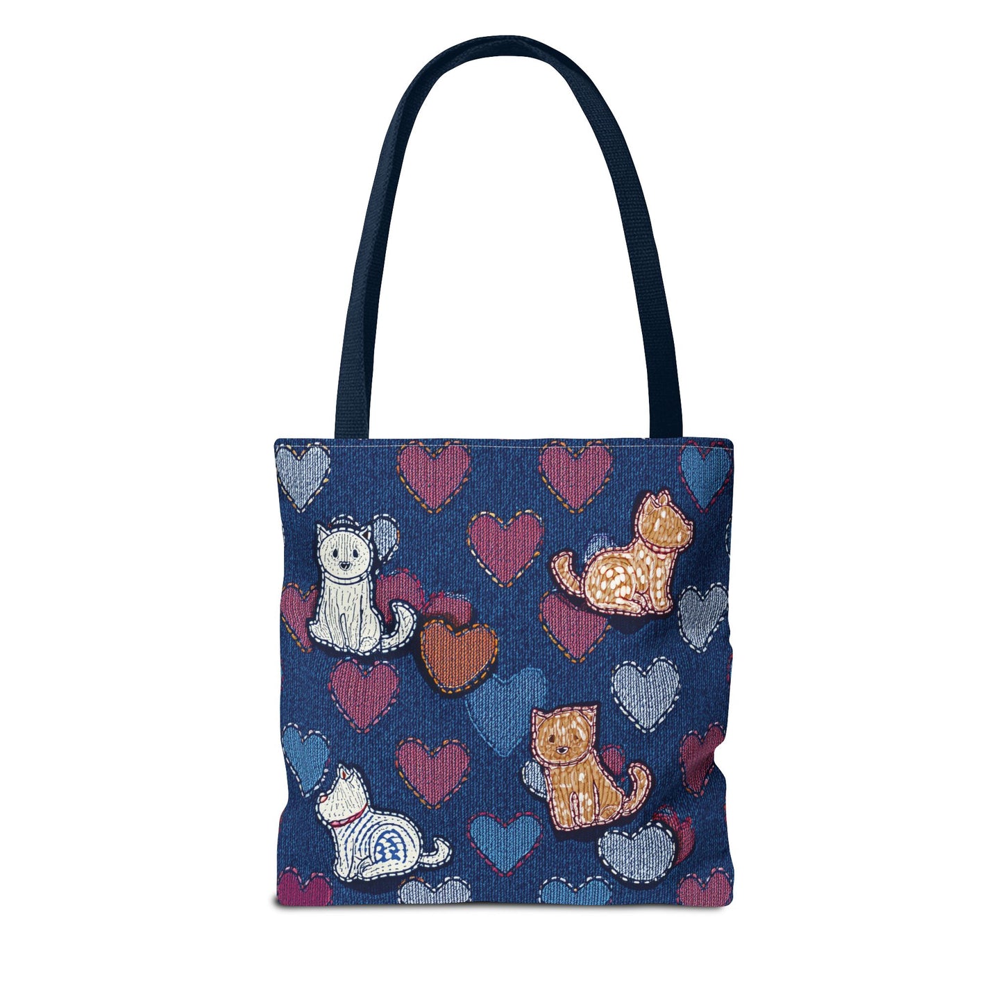 Love Day Graphic Design Denim Fabric Imitation Print Unisex Canvas Bag POLY 3 Sizes Tote Bag 201-3