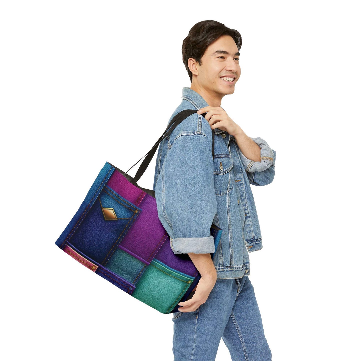 Denim Color Imitation Print Unisex  Yoga Bag  Spun Polyester 24x13 Canvas Gym Bag 32-2