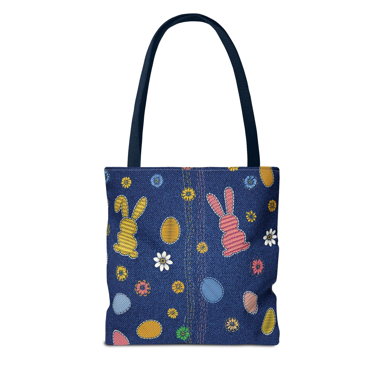 Easter Graphic Design Denim Fabric Imitation Print Unisex Canvas Bag Poly Spun 3 Sizes Tote Bag 204-4