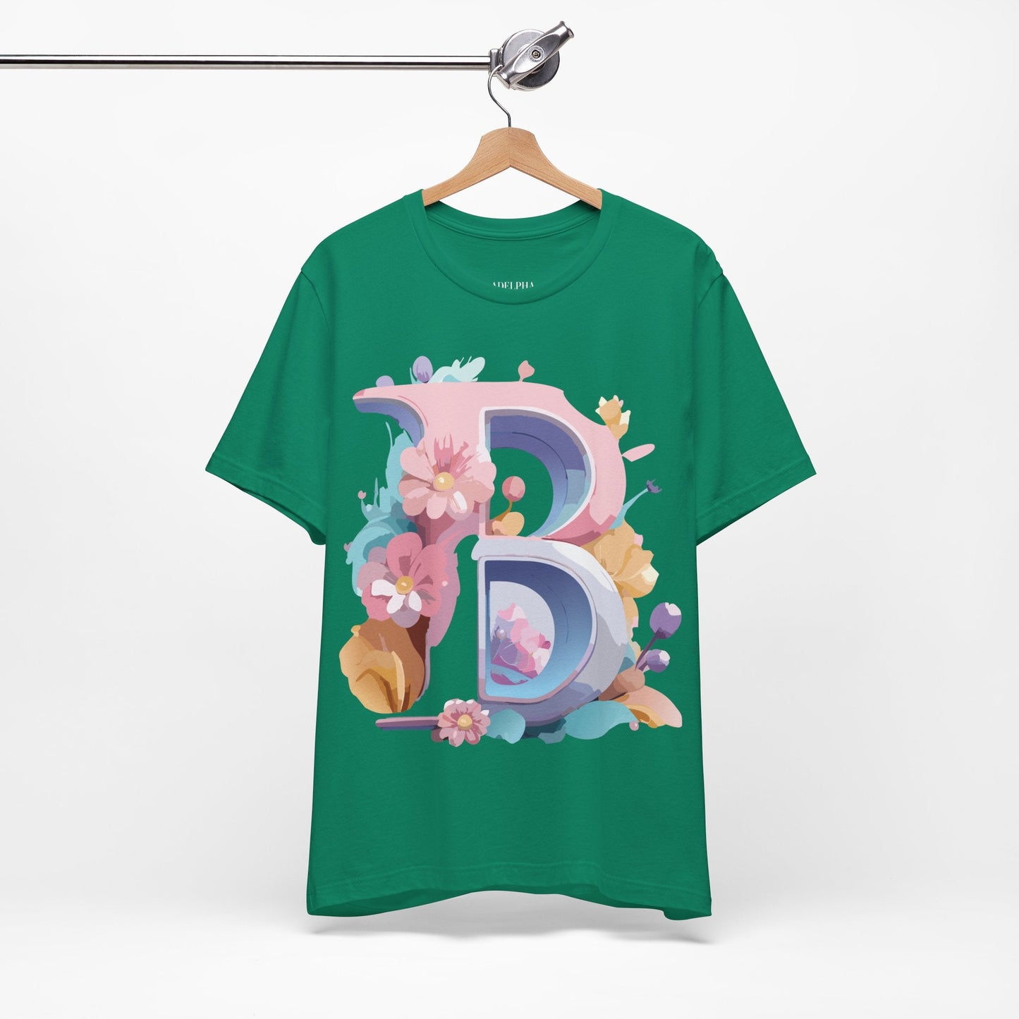 Letter B Shirt Graphic Tee Unisex Vintage Inspired Artwork Adelpha Art Design Short Sleeve