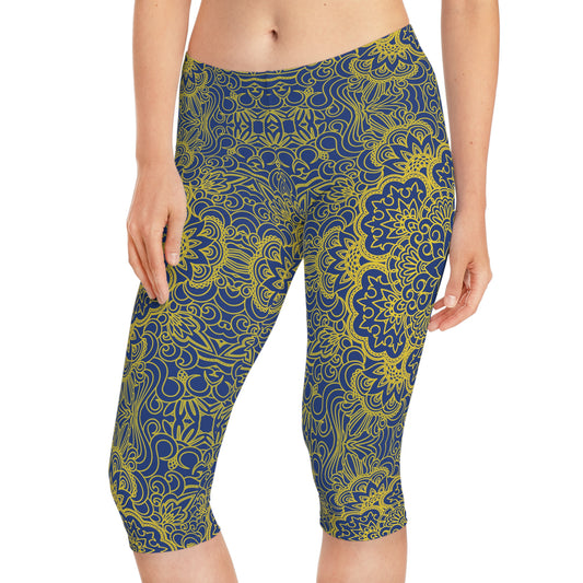 Capri-Leggings mit traditionellem Print