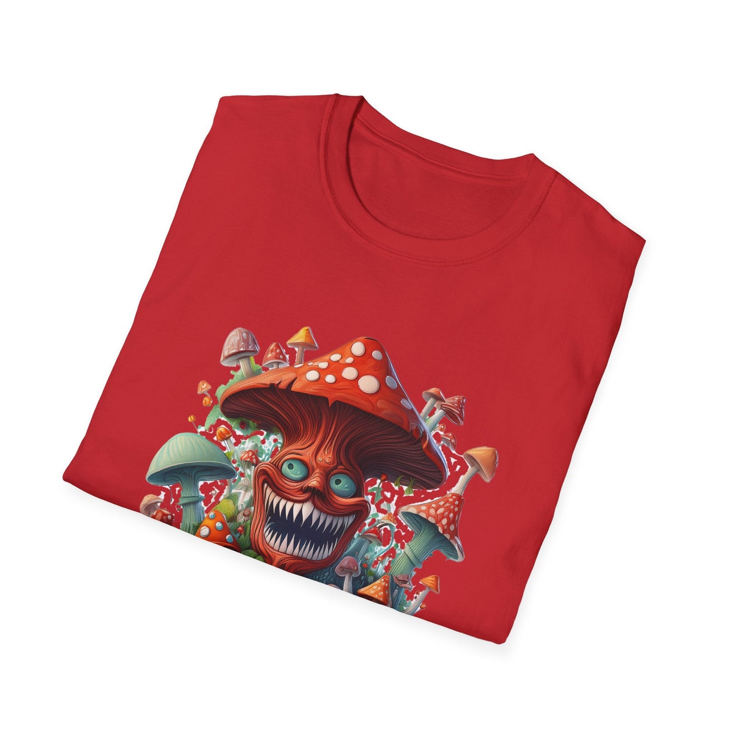 Funny Mashroom Graphic Unisex Softstyle Cotton With Cartoon Illustration Design 1