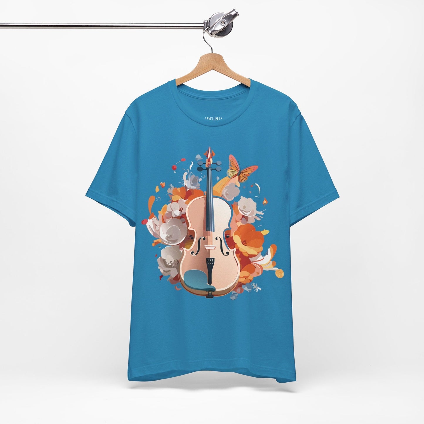 Music Graphic Unisex 100 Cotton Vintage Art with Musical Elements Tee 8