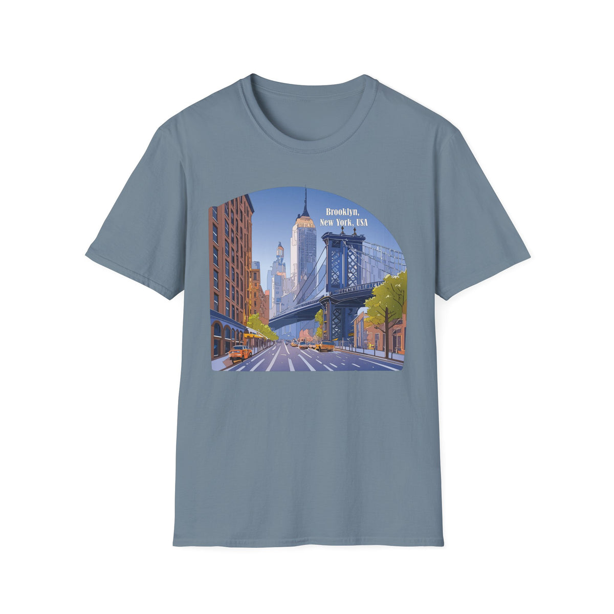 Brooklyn New York Skyline T-Shirt | Manhattan Bridge Cityscape