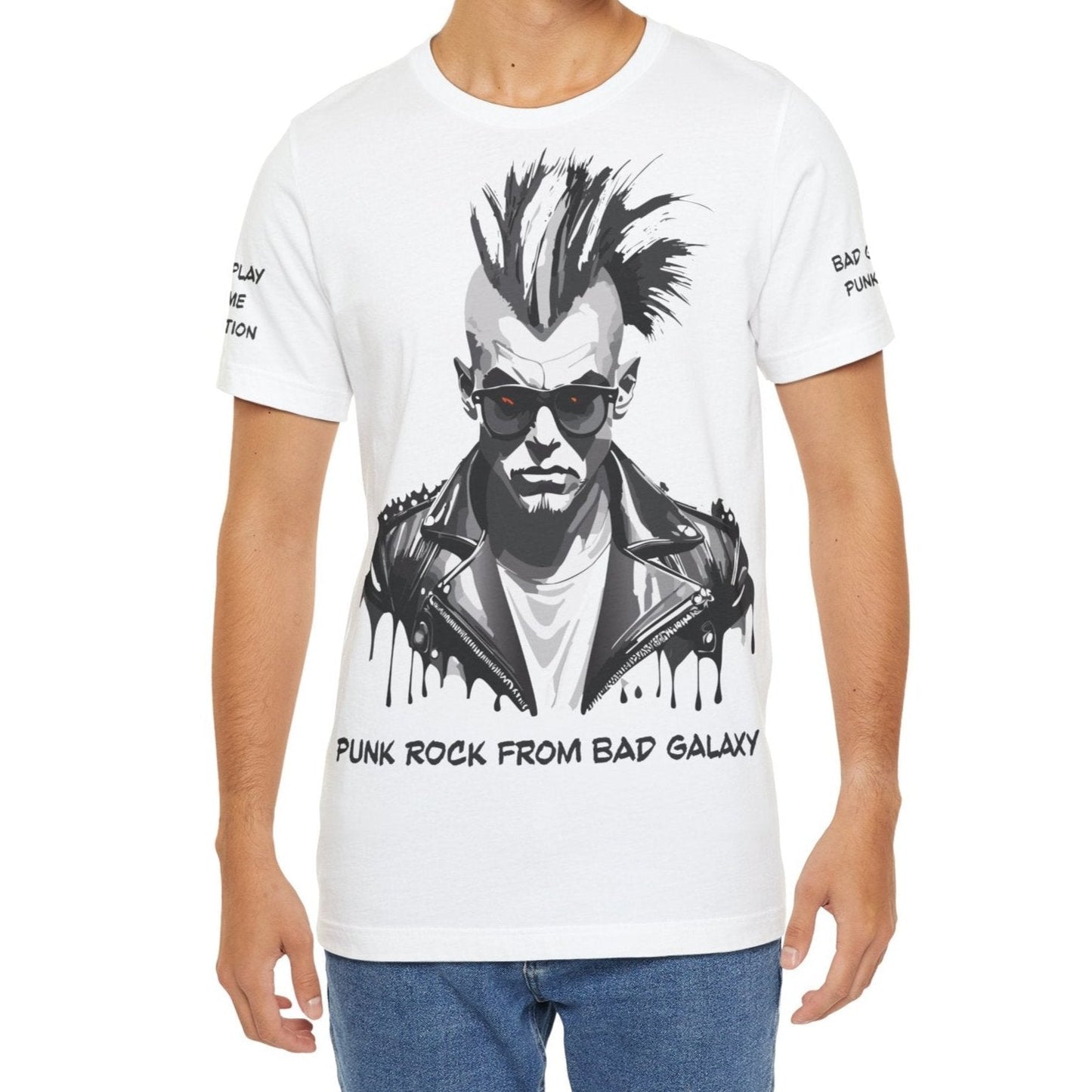 Punk Rock Tee Shirt From Bad Galaxy Made To Order 100 Percent Cotton With Eco Friendly Inks