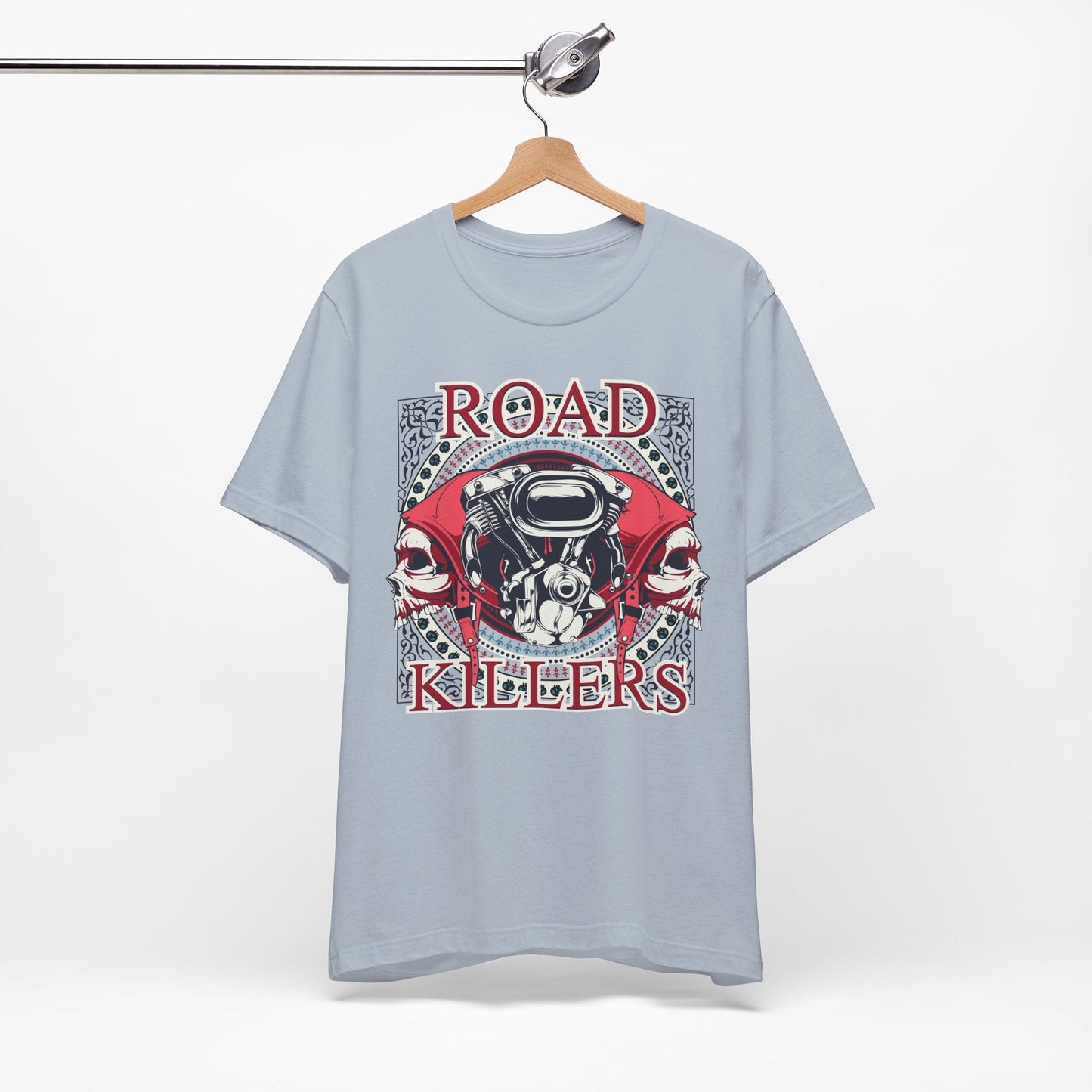 Dark Road Motorcycle Helmet Skull Tee Biker graphic t-shirt G-1