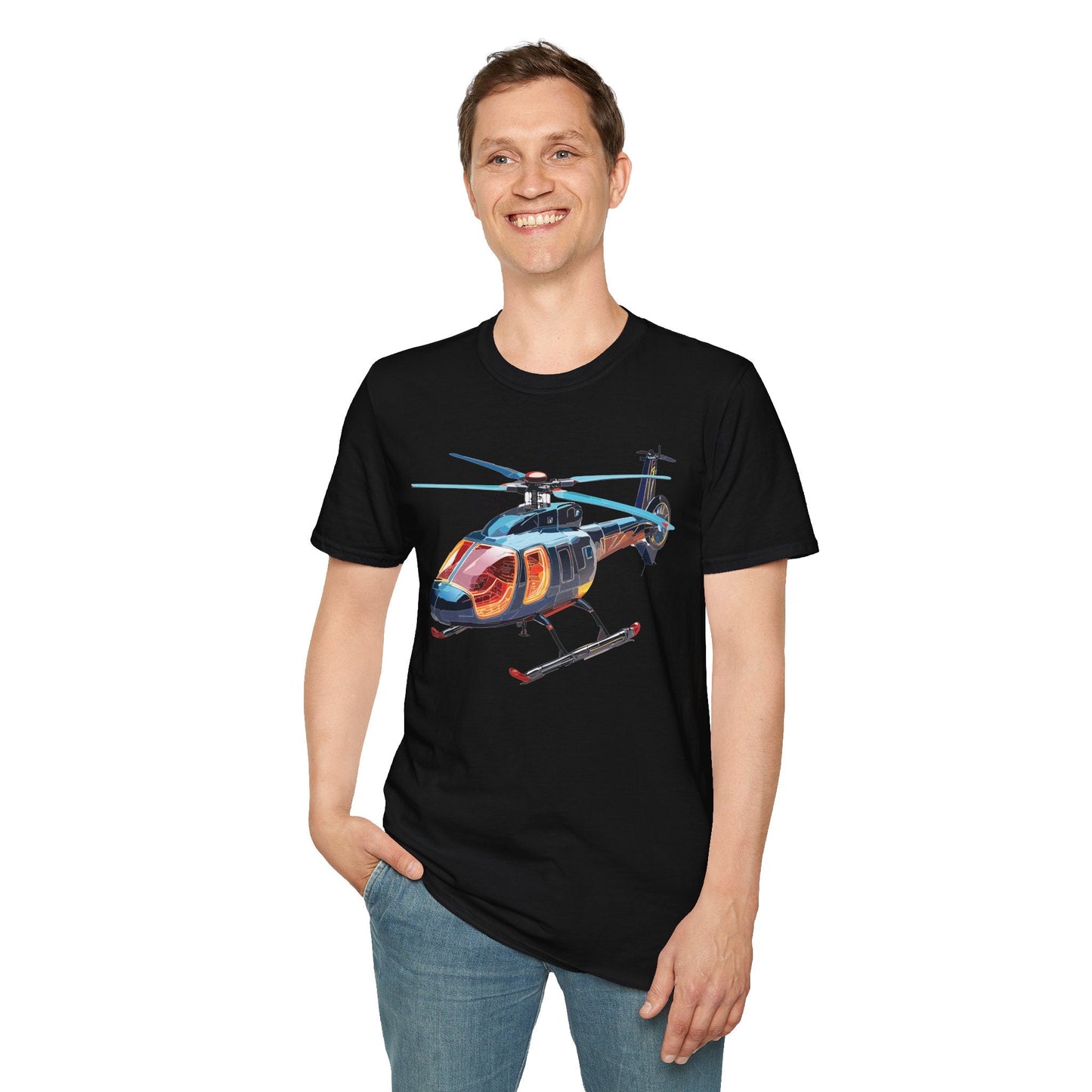 Chopper Helicopter Graphic Unisex Cotton Softstyle Short Sleeve Tee 6